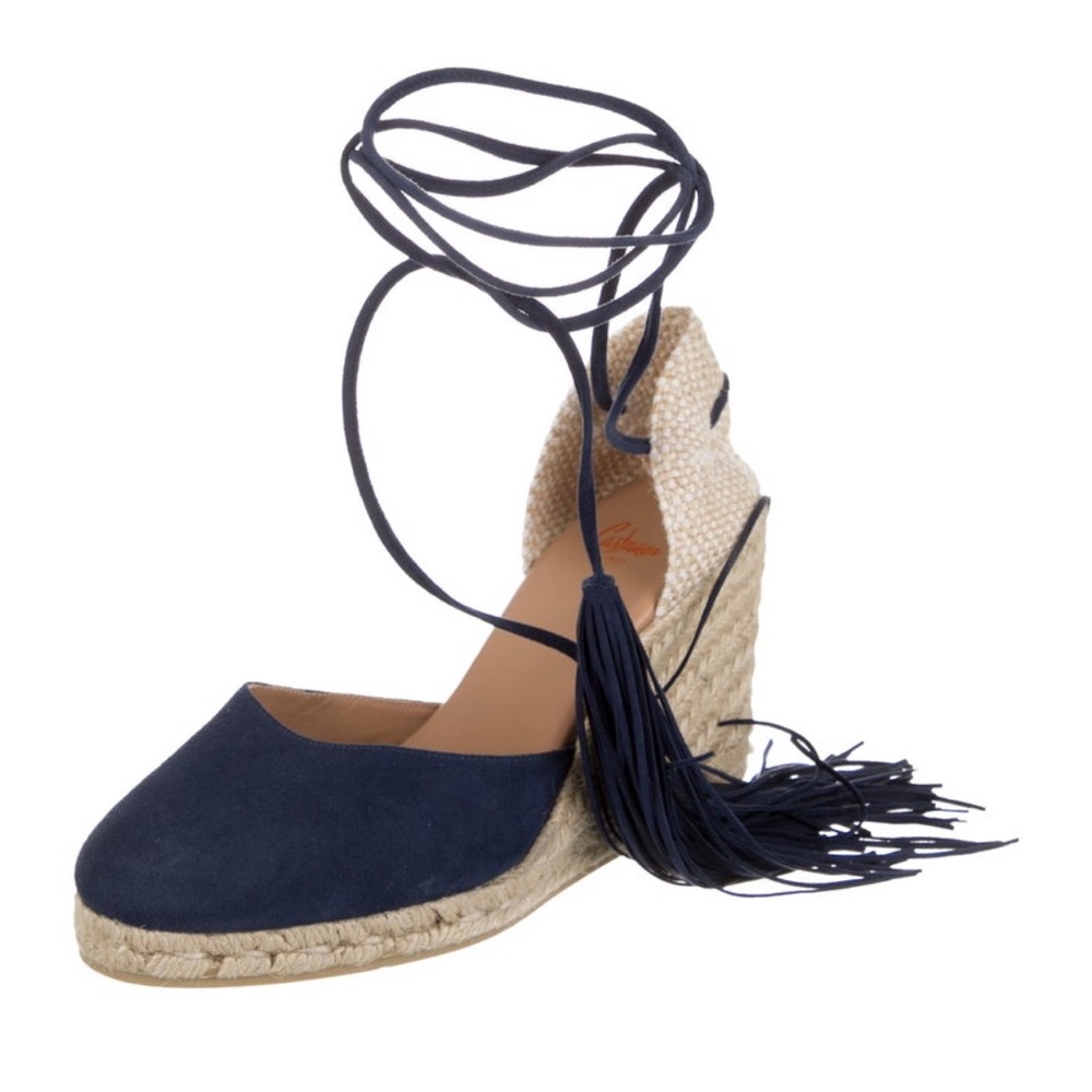 Castaner Navy Espadrilles with Wedge Heel